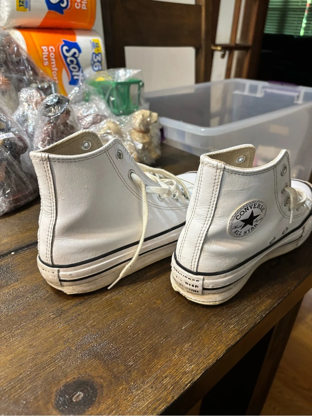 Kids White High-Top Canvas Sneakers - Classic Style